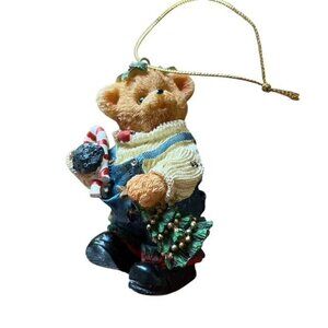 Bear in Overalls Vintage Christmas Ornament